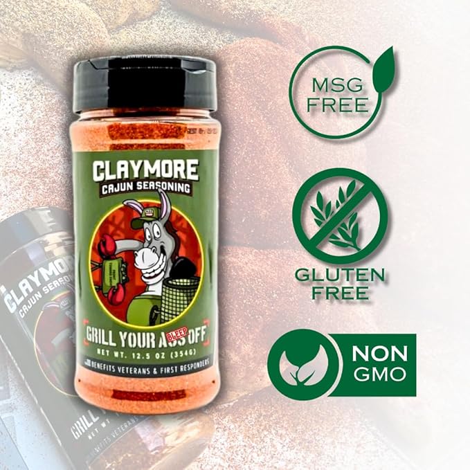 GYAO Claymore Cajun Seasoning – 12.5oz Spicy Blend for Meats & Seafood – MSG & Gluten Free – USA