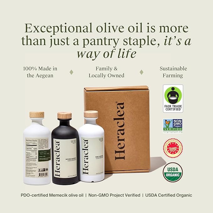 Heraclea - Mature Harvest - Extra Virgin Olive Oil - Organic Olive Oil - Cold Pressed EVOO