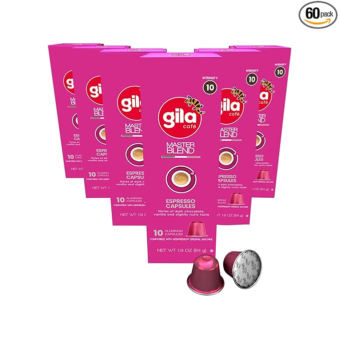 GILA Café Master Blend Aluminum Coffee Capsules – Dark Roast Espresso Pods Compatible with