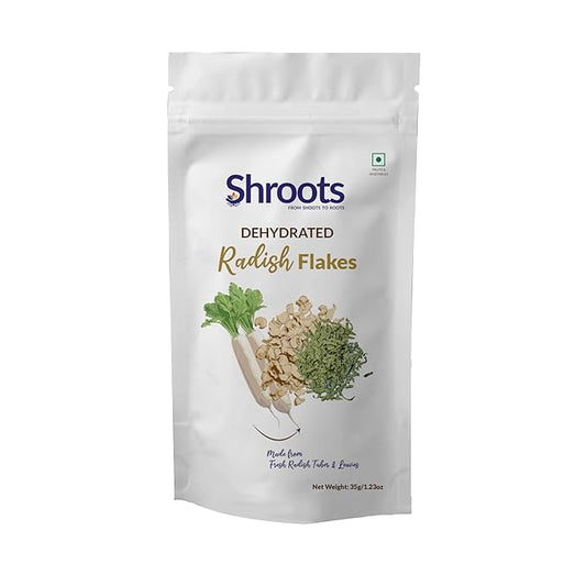 SHROOTS Dehydrated Radish Flakes Pure Vegetarian Gluten-Free No Added Salt Easy Cooking Machine