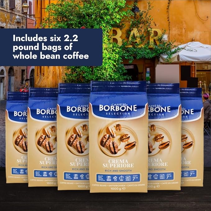 Caffè Borbone Whole Bean Coffee, Crema Superiore, Arabica and Robusta Blend - Roasted and Freshly