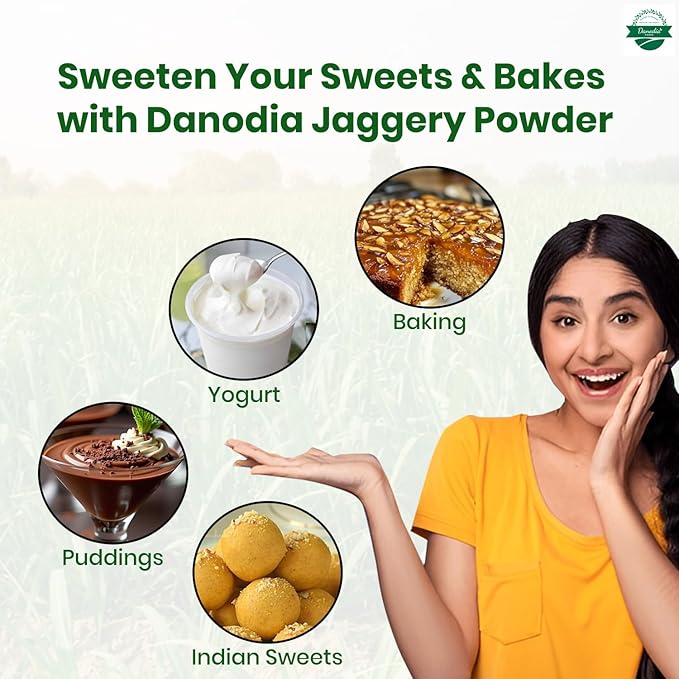 Danodia Foods Organic Jaggery Powder (2 lbs/950G) | Gluten Free, Traditionally, No Anti Caking