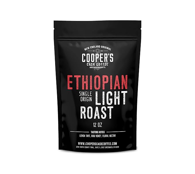 Ethiopian Bold Light Roast Coffee, Gourmet Single-Origin Coffee Beans from Ethiopia, Whole Bean