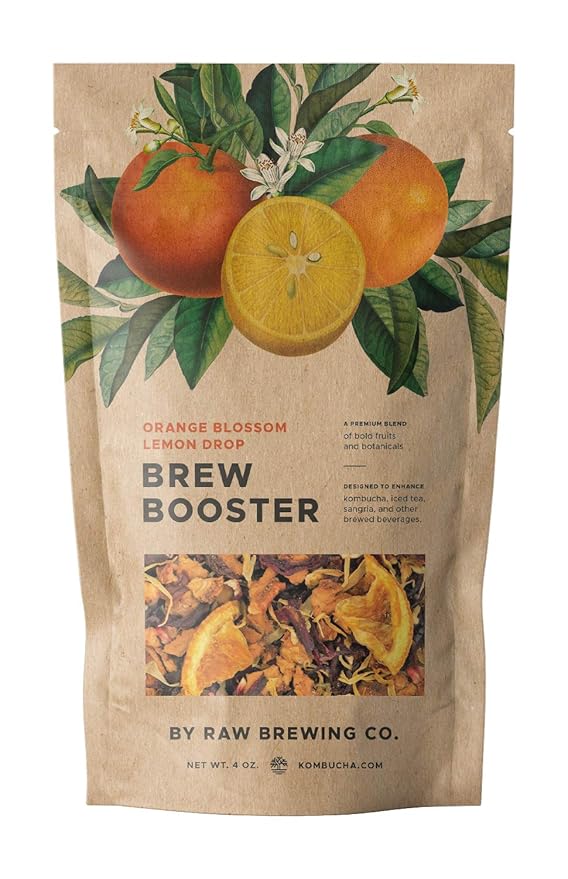 Kombucha.com Orange Blossom Lemon Drop Brew Booster ??Premium Botanical Flavor Enhancer for Home