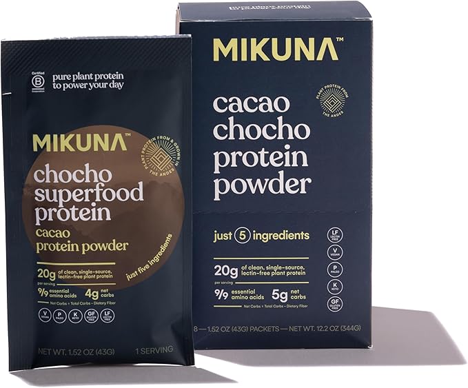 Mikuna Chocho Superfood Protein, Plant-Based Protein Powder, Travel Packs - Vegan, Gluten Free, 3g