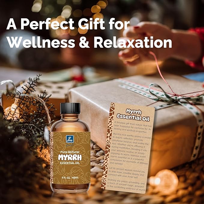 Myrrh Essential Oil 4 Oz, 100% Pure Natural Myrrh Oil for Diffuser, Skin, Hair, Body & Face