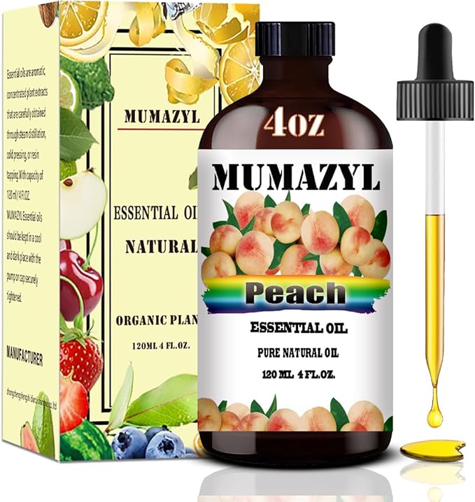 Peach Essential Oil, Peach Oil 4 Fl Oz 120ML for Diffuser Humidifier Yoga Cleaning DIY Candle Soap