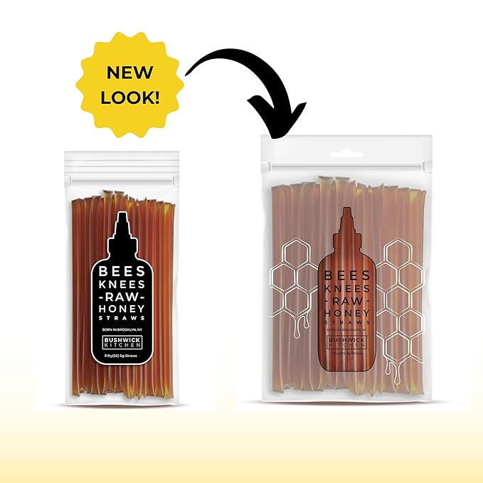 Bees Knees Clover Honey Sticks, 50 Sticks, 1tsp each, Paleo Friendly, Gluten Free Wildflower Honey