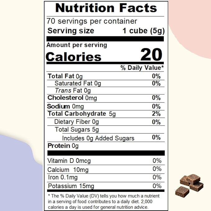FOODHO GABA Joy Cubes Brown Sugar Cubes - Natural Dark Muscovado Sugar | Old Fashioned Pure Cane