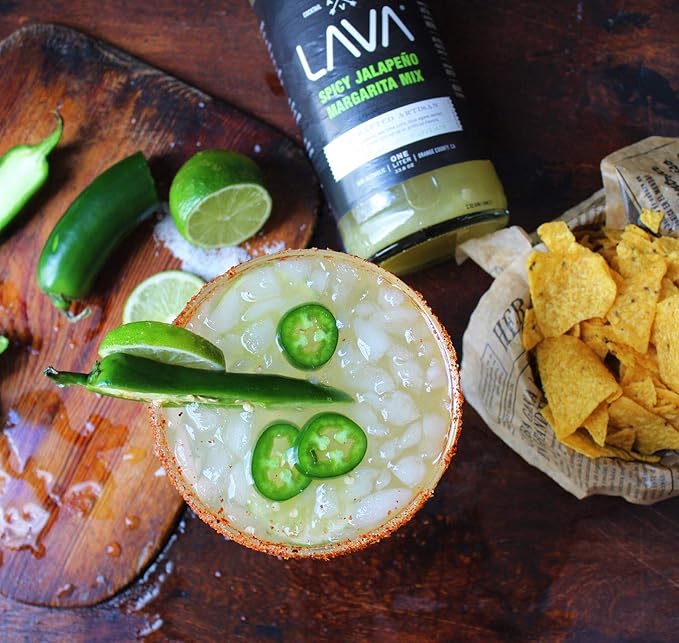 (3 Pack) LAVA Premium Spicy Jalape챰o Margarita Mix by LAVA Craft Cocktail Co., Made with Real