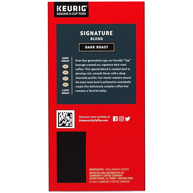 Community Coffee Signature Blend 96 Count Coffee Pods, Dark Roast, Compatible with Keurig 2.0 K-cup