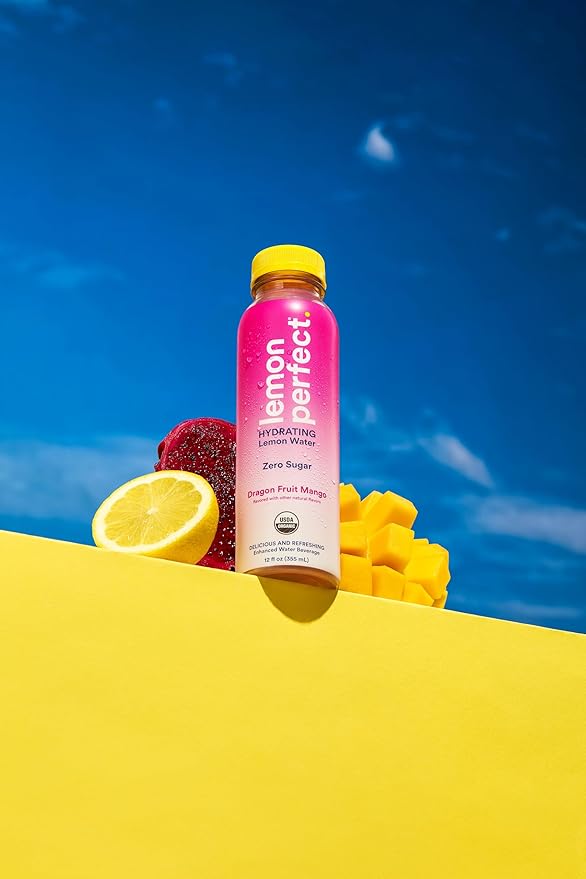 Lemon Perfect, Hydrating Organic Lemon Water, Zero Sugar, Flavored Water, Squeezed from Real Fruit