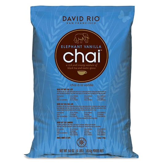 Elephant Vanilla Chai Tea Latte Mix, 64 Oz, Black Tea, Organic Spices, Dairy Free, Serve Hot or