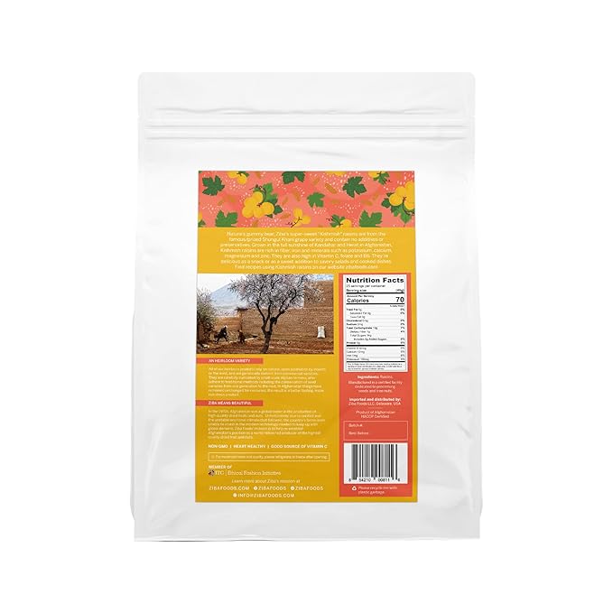 Ziba Foods Kishmish Raisins | Non-GMO, Vegan, Whole 30 Friendly & Paleo | Superfood Naturally High