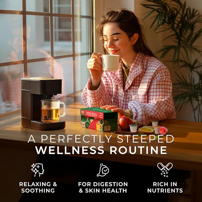 Gya Tea Co Caffeine Free Tea Gift Set Purely Herbal Collection Tea Pod (16 ct) - 7 Flavors Assorted