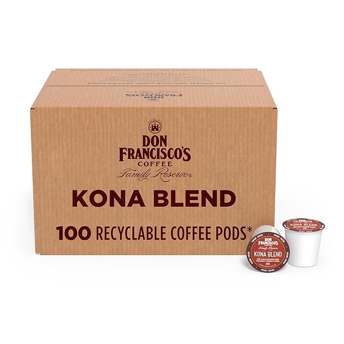 Don Francisco's Kona Blend Coffee - 100 K-Cup Compatible Single-Serve Pods - 10% Hawaiian