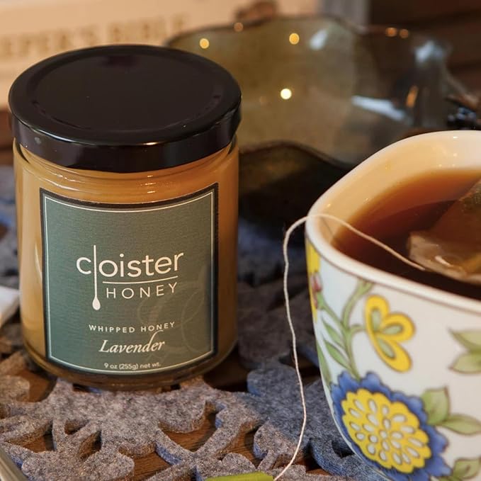 Cloister Honey Whipped Honey - Lavender (9 oz) | Hand Crafted | Raw Artisan Honey | 100% Pure, Raw