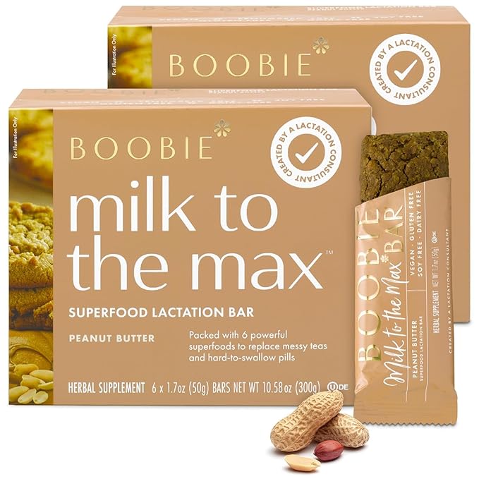 Boobie Bar Superfood Peanut Butter Lactation Bar for Breastfeeding Moms to Increase Milk Supply |