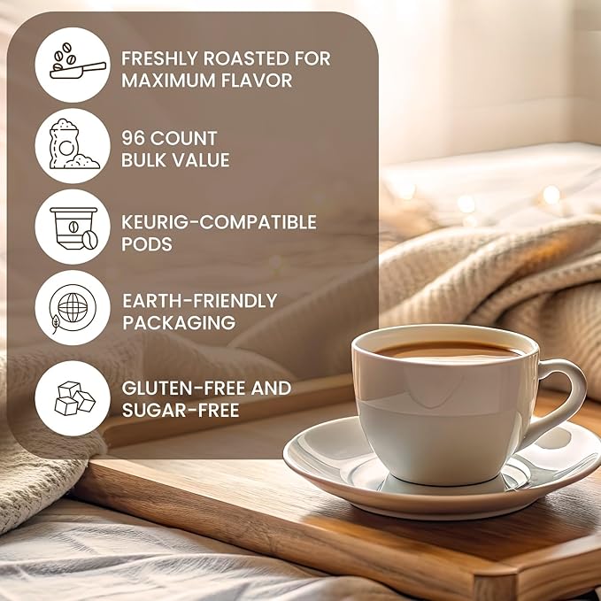 InfuSio Flavored Coffee Pods Variety Pack – 96 Count, 12 Gourmet Medium Roast Dessert-Inspired