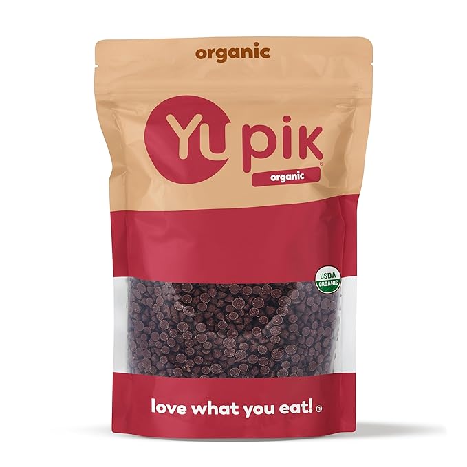 Yupik Organic Dark Chocolate Chips, 70% Cacao, 2.2 lb (35.2 oz), No Sugar Added, Gluten-Free