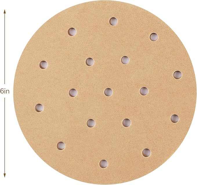 Beasea Air Fryer Round Liners 6 Inch, 200pcs Parchment Paper Unbleached Filter Paper Perforated