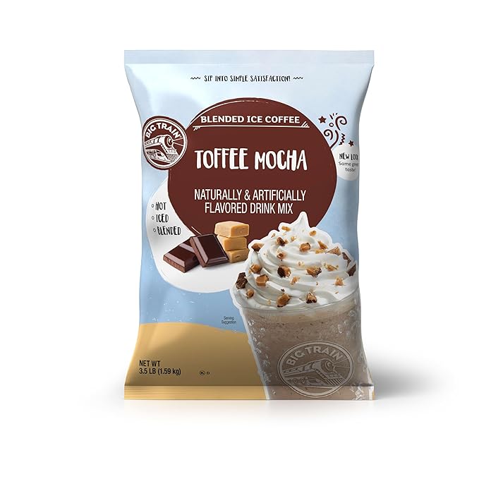 Big Train Blended Ice Coffee, Toffee Mocha, Powdered Instant Coffee Drink Mix, 3 Pound (Packaging