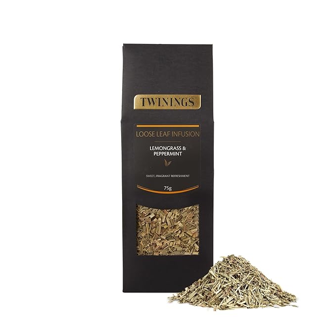 Twinings Lemongrass & Peppermint Loose Leaf Infusion Herbal Tea, 2.65 Ounce (75g) Pouch, Naturally