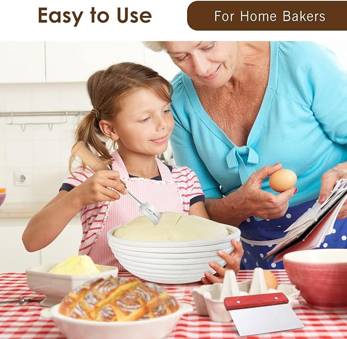 Wwyybfk Banneton Bread Proofing Basket, Sourdough Bread Baking Supplies, 9.8" Sourdough Proofing