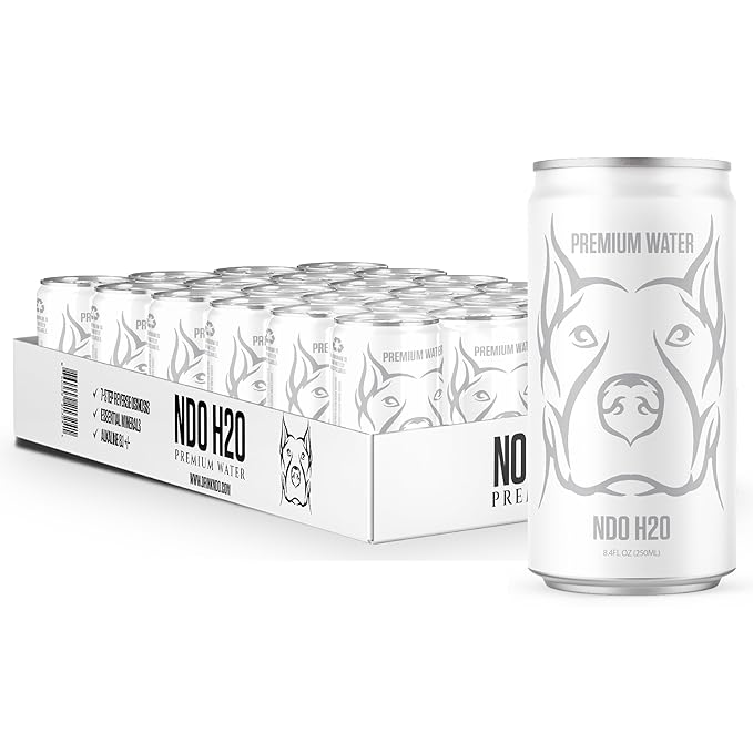 NDO H2O Premium Alkaline Water Case - 24 Pack (8.4 fl oz, Still) | Reverse Osmosis Purified Canned