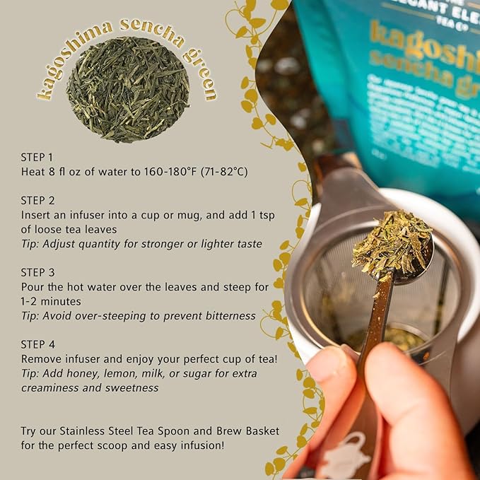 Japanese Sencha Green Tea, Organic Loose Leaf Sencha Tea ??Antioxidant & Detox Support ??Refreshing