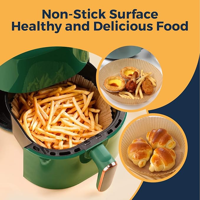 Air Fryer Disposable Paper Liner- 50 Pcs Non Stick Parchment Paper Liner for Air Fryer - Lodgisity