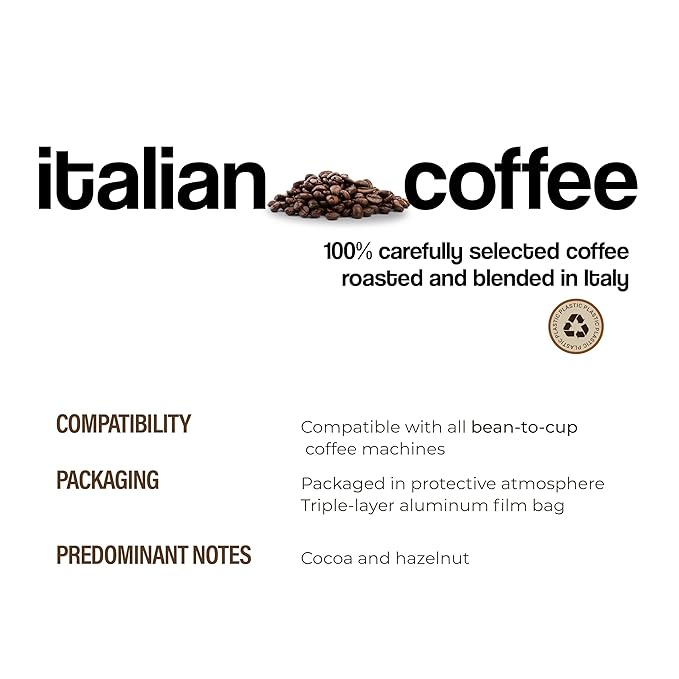 Dongiò Caffè Roma Blend - Whole Bean Coffee, Medium-Dark Espresso Roast, Premium Coffee Quality