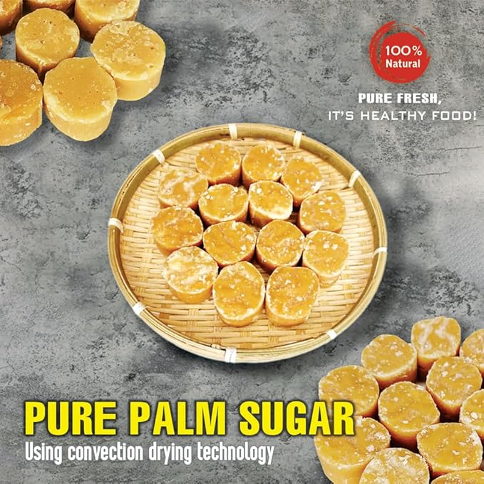 PURE PALM SUGAR 10.58 Oz (300g) VIETFARMFOOD: Natural pure, convection dried seasoning made from