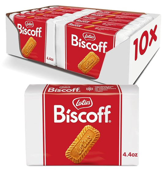 Lotus Biscoff Cookies, Caramelized Biscuit Cookies, 16 Cookies (Pack of 10), Non GMO + Vegan, 4.4
