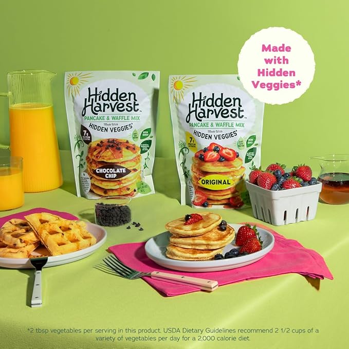 Hidden Harvest Original Pancake & Waffle Mixes: Non-GMO Project Verified, Made with Hidden Veggies