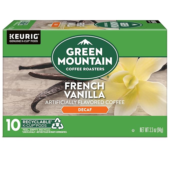 Green Mountain Coffee Roasters French Vanilla Decaf Keurig Single-Serve K-Cup pods, Light Roast