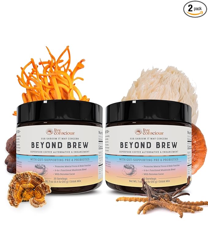 Beyond Brew Mushroom Superfood Coffee | Mushroom Coffee Alternative Low Caffeine | Healthy Coffee