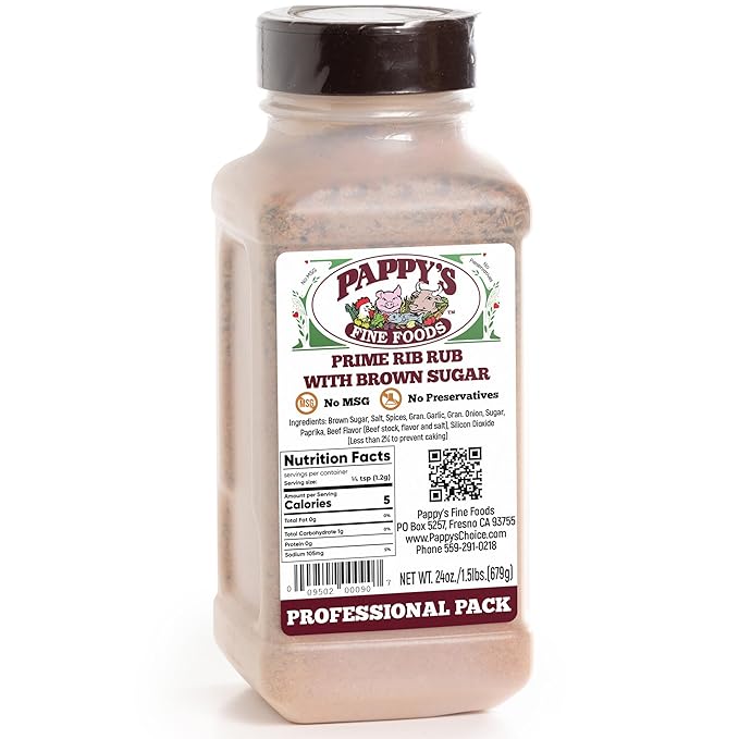 New Pappy's Prime Rib Rub With Brown Sugar. Perfect for bbq and smoked brisket, steak, beef