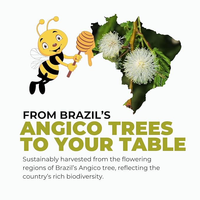 K&A HONEY Angico Honey | USDA Certified Organic | 100% Raw Brazilian Honey | Rich in Antioxidants &