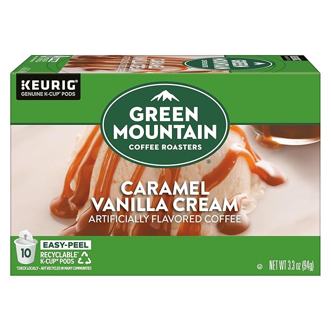 Green Mountain Coffee Roasters Caramel Vanilla Cream, Keurig Single Serve K-Cup Pods, Light Roast