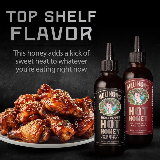 Melinda’s Hot Honey Collection - 10 oz, 2 Pack - Spicy Honey Sauce Variety Pack w/ Classic Hot