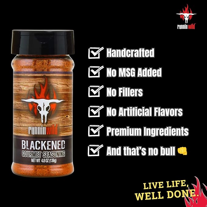 Runnin??Wild Signature Blackened Seasoning ??Irresistible Cajun Spice Blend for Chicken, Salmon