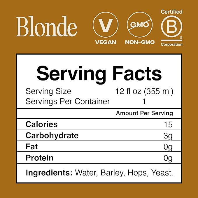Partake Brewing Craft Non Alcoholic Beer, Blonde 12 Pack x 12 Fl Oz Cans - Low Calorie & Carb, No