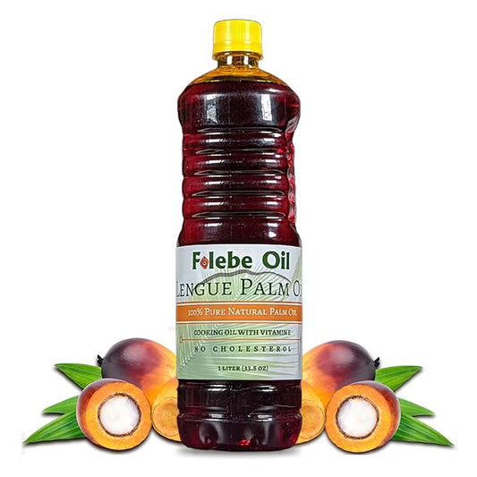 Folebe Oil 1L 100% Pure Natural Red Palm Oil ??Authentic Cameroonian Palm Oil for Cooking