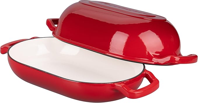Enameled Cast Iron Sourdough Bread Oven, Dutch Oven, Loaf Cast Iron Bread Pan for Homemade Bread