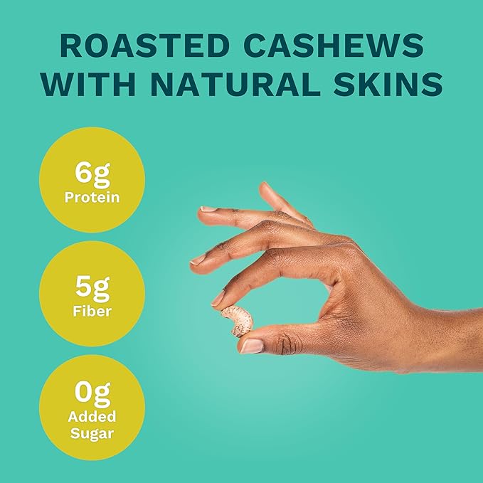 Sea Salt Wrapped Whole Cashews by Karma Nuts, Air Roasted with Natural Skins, 2X more Fiber, Whole
