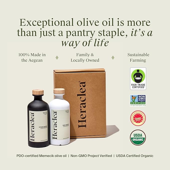 Heraclea - The Pairing - Organic Extra Virgin Olive Oil - Cold Pressed - Organic Olive Oil - Cold