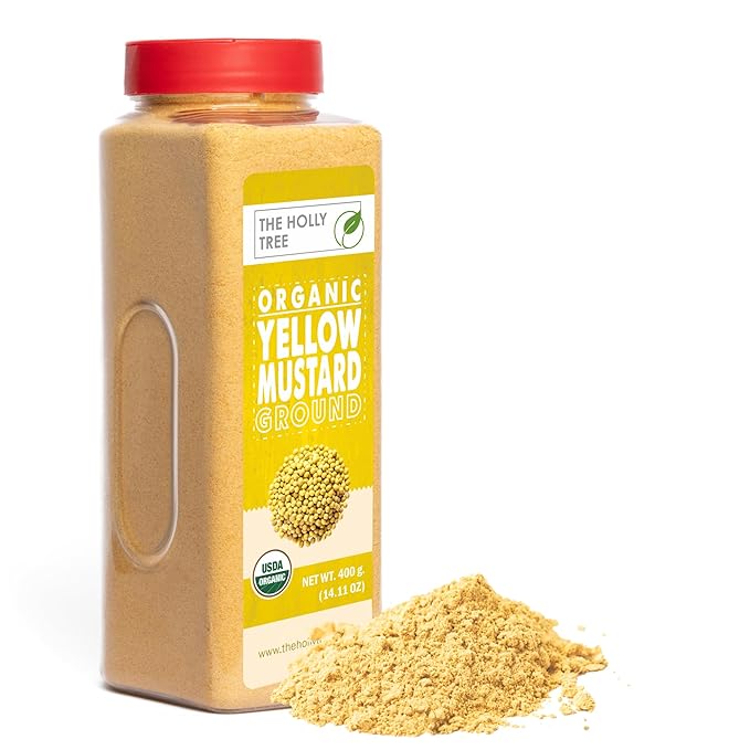 Yellow Mustard Powder 14.11 oz ??Ground Organic Mustard Seed for Seasoning & Cooking ??USDA