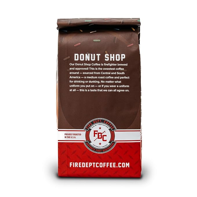 Fire Department Coffee - Gives Back to Firefighters - Sweet & Smooth Donut Shop Ground Coffee
