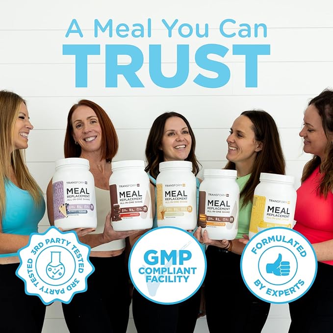 TransformHQ Meal Replacement Shake Powder 28 Servings (Strawberry & Cream) - Gluten Free, Non-GMO